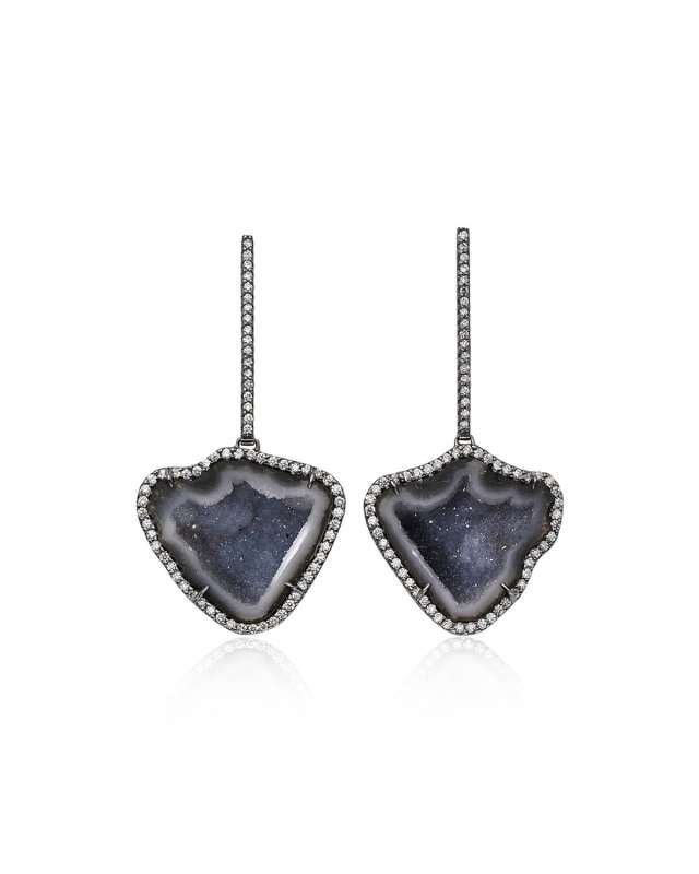One-of-a-Kind Geode Diamond-Pave Earrings